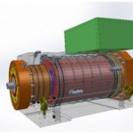 3D model asinkronog kaveznog stroja u varijanti kada su vidljivi kanali za vodeno hlađenje